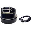 NORTH POLE confezione regalo cintura in pelle con fibbia ad ancora e bracciale PARURE SAILOR 1 tema marinaio (BLU)