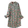 DSJJ Pigiama Donna Cotone Camicia Lunga Button Down Camicia da Notte Aperte Bottoni Davanti Pigiami (Viola, XXX-Large)