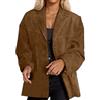 Darringls Giacca da donna marrone in finta pelle scamosciata blazer in pelle vecchia cappotto Y2K Autunno Inverno Caldo Manica Lunga Moda Camoscio Vestito Giacche Giacca Cappotto da donna Camoscio