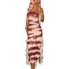 Qianderer Abito da donna per Halloween Shark Tale Lola, abito tubino con paillettes e orlo increspato senza spalline a forma di pesce Cosplay Maxi abiti, Ba Multicolore, S