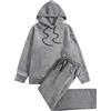 BIKETAFUWY Set di pigiama da uomo con cappuccio in flanella, abbigliamento da notte pilou pilou felpa in pile + pigiama lungo loungewear Set invernale caldo + pantaloni di grandi dimensioni sotto abbigliamento