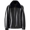 Huixin Cappotto Invernali Giacca in Similpelle per Uomo Slim Fit Transizione Giacca di Pelle con Collo in Pelliccia Sintetica Classiche Casual Maschi Imbottita Giubotto (Nero,XXL)