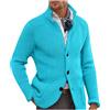 Rrongwn Cardigan Uomo Cardigan A Maniche Lunghe Collo Alto Casual Maglia Cappotto Con Bottone E Tasche Maglia Maglione Autunno E Inverno Maglione Giacca, Blu, L