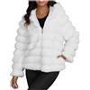 HAOLEI Pellicciotto Corto Donna Ecopelliccia con Cappuccio Inverno Caldo Cappotto Shaggy Corto Invernale Cerniera Giacche e Cappotti Vello Caldo Outwear per Matrimonio Jackets Fluffy