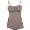 Tramonte sotto Giacca Top Canottiera Micro Modal in Pizzo Spalla Stretta Fango (Fango, 2-S)