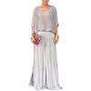 shownicer Completo Donna Elegante Tailleur in Chiffon 2 Pezzi Set Completi di Pantaloni da Cerimonia Taglia Grande Abbigliamento Due Pezzi Set A Rosso Scuro XL