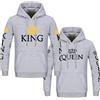 Micaxili Felpe di Coppia Fidanzati King e Queen Felpa Donna Uomo con Cappuccio Regali di Coppia Divertenti 1 Pezzo(BK-King-L)