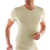 Liabel 2 Maglie Intime Scollo a V Uomo Lana e Cotone Blu-Nero-Bianco (Bianco, 4ª - M - 48)