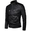 Oanviso Giacca di Pelle Uomo Retro Giubbotto con Cerniera Casual Slim Fit Moto Giubbotto con Tasche Giacca in Pelle A Nero XS