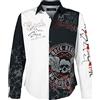 Rock Rebel by EMP Uomo Maglia Bianca e Nera con Stampa Rock M