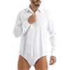 YiZYiF Camicia Body da Danza Latino Moderno Uomo Costumi da Ballo Bottoni di Base Dancewear Tango Samba Rumba Pratica Prestazione Competizione Nero XXL