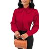 LIUYUYOUGO Blusa Donna Elegante Camicette in Raso per Donna Eleganti Maniche Lunghe con Fiocco al Collo Eleganti Tinta Unita in Seta Liscia vestibilità Ampia T-Shirt Casual da Lavoro Abbigliamento