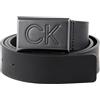 Calvin Klein Pelle cintura Casual Plaque Belt 35MM W130 CK Black nero