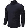 Generisch 2026 Uomo Manica Lunga Maglione Maglione Casual Solido Mantenere Caldo Maglione Top, Blu marino, M