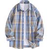 Generisch Camicia a quadri in flanella, a maniche lunghe, casual, da indossare tutti i giorni, Bu2, 3XL