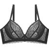 WENJUNfuzhuang WENJUN - Reggiseno in pizzo da donna, senza fodera, con ferretto sexy in rete, bralette, non imbottito classico per tutti i giorni (colore: nero, taglia: 85D)