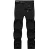 Generisch Pantaloni da sci da uomo, impermeabili, invernali, softshell da uomo, antivento, termici, imbottiti, sportivi, invernali, comodi da trekking, con tasche, ultraleggeri, Nero , 5XL