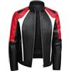 Rrongwn Giacca in pelle da motociclista, da uomo, per aviatore, P U, impermeabile, antivento, con protezioni, per scooter e motociclisti, Touring, Nero , XXL