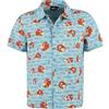 Pokémon Karpador - Hawaii Uomo Camicia Maniche Corte Blu XXL 100% Cotone Regular
