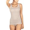 LADY·C Top 85% Lana e 15% Seta Plissé Spalline Giri Pizzo Canotta Donna Canottiera Comoda (IT, Testo, S, M, Regular, Regular, Nero)