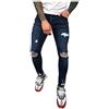 Modaworld Jeans da Uomo Moda Casual Pantaloni Strappati Denim Elasticizzati Gamba Stretta Skinny Leggeri Pantalone Traspirante Lungo