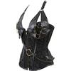 Hengzhifeng Corsetto Pelle Donna Halloween Bustino Corpetto Pirata Steampunk (EUR 48-50,Nero)