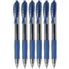 PILOT Set di 6 penne a sfera con inchiostro gel G2 07, punta media, colore: Blu
