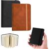 Gtwinsone 2 Pezzi Taccuino Tascabile Taccuino A7 Quaderno Piccolo Block Notes Piccoli 8×11cm Taccuini a Righe Mini Diario 200 Pagine Taccuino in Pelle con Elastico per Lavori Ufficio (Marrone, Nero)