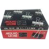 Molho Leone - 78109 Clip ferma carta, Confezione da 12 Pezzi, lunghezza 41mm, fermafogli a clip, Nero