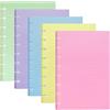 Mafegu Inserti per rilegatura a 8 dischi per rilegatura a disco TUL, fogli di ricambio per raccoglitori A5, 5 colori (20 fogli/colore), 100 fogli/200 pagine (multicolore, a righe A5)