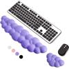 KINREEB Cloud Keybroad - Set di poggiapolsi per tastiera e mouse, con base antiscivolo in PU, poggiapolsi in memory foam, per alleviare il dolore, per computer, laptop, giochi, casa, ufficio, colore: viola