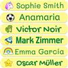 Haberdashery Online 50 Adesivi personalizzati con nome per bambini. Etichette adesive per scuola, asilo, libri, giocattoli e contenitori Tupperware. Etichette impermeabili 6x1 cm.