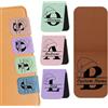 WINSD Segnalibro Magnetico Personalizzato in Pelle Segnalibri Personalizzati con Nome e Fiore Natale Regalo per Gli amanti Dei Libri, Donne e uomini (Stile-iniziale)