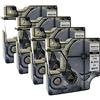 NEOUZA 18051 S0718260 - Cavo termoretraibile per DYMO Rhino IND Pro Industrial, lunghezza 1,5 m, nero su bianco 6 mm, 4 pezzi