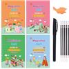 Generic 4 Libri/Set Magic Copybook Riutilizzabile Inglese Pratica Spagnolo Scrittura Penna Groove Alfabeto Wordpad Tedesco Parola Calligrafia Modello Design Per Bambini Età 3-8 4 Libri Tedesco Set Taglia Un