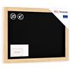 ALLboards Lavagna Nera da Gesso con Cornice in Legno Naturale 70x50cm, Scrivibile con Gessetti e Pennarelli a Gesso, Per Bar, Ristoranti, Menu, lavagna da parete, lavagna ristoranti, lavagna gesso