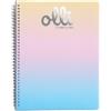 VARZI Olli Maxi Quaderno A4 Spiralato Glitter Rainbow - 70 Fogli 70 g/m², Copertina PP Gradient, Interno Righe o Quadretti 5 mm (Rainbow Glitter 2 Quadretti 5mm)