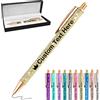 Xiuyours Penna Brillantini Personalizzata Penne Personalizzate con Scritta Nome Logo Penna Personalizzabile Regalo per Ragazza Donna Maestra Compleanno Festa Matrimonio, Oro