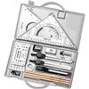 Generico Set compasso geometrico, strumenti di precisione da 16 pezzi, set da disegno, strumenti di misura, scatola di immagazzinaggio, forniture per artisti, studenti e insegnanti, materiale D