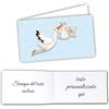 Mr Pubblicità - Stampa Inclusa - 60 Bigliettini Bomboniere Personalizzati per Battesimo, Primo Compleanno, Nascita - Bimbo Bimba - Etichette (Cicogna Bambino)