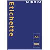 Aurora Store.it ETICHETTE AUTOADESIVE FORMATO A4 100 FOGLI 105x99 mm 6 PER FOGLIO LASER INKJET