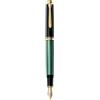 Pelikan FWI 986414 - Penna stilografica Souverän M 800 con pennino oro bicolore 18-K/750, larghezza pennino EF, 1 pezzo, colore: Nero/Verde