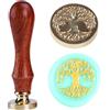 Ychostamp Timbro per sigillo di cera con albero della vita, con rune vichinghe, testa da 30 mm, per buste di nozze, fai da te, regali personalizzati