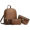 DEERWORD Donna Borse a Zaino Borsa a Zainetto Elegante Tracolla Zaini Firmate Marca Zainetti Antifurto PU pelle 82117 1 pz Marrone V1
