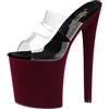 BeAUZQ Sandali sexy da donna Tacco alto 20CM Muli a spillo Moda Stile moderno Pompe Sexy Stripper Club Pole Scarpe da ballo Taglia 35-46,Red wine,41 EU
