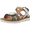 Stonefly 220834 Elody Calf Dusty Green Birch White Sandali per Donna in Pelle Zeppa Media (Taglia 36)