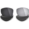 Mryok 2 paia di lenti di ricambio polarizzate per occhiali da sole Oakley Split Shot OO9416 - Opzioni, Stealth Nero & Argento Titanio, Taglia unica