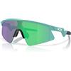 Oakley Occhiali da sole rettangolari unisex per bambini Oj9015 Resistor Sweep, Bianco Lucido/Prizm Sapphire, 28 mm