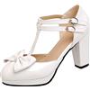 LaShoes StyliShoes - Scarpe da donna con tacco spesso, bianco, 33 EU