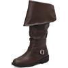 Gicoiz Donna Classico Slouch Equestrian Stivali Sopra Il Ginocchio Comfy Punta Rotonda Inverno Esteriore Moda Riding Warm Polacchine Senza Chiusura Marrone Numero 39 EU-40Cn